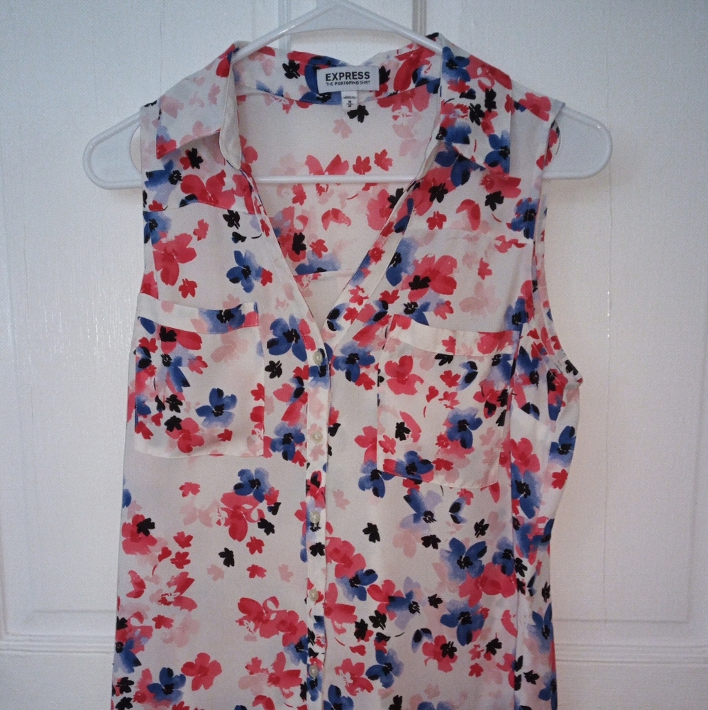 Express Portofino Floral Watercolor Tank Top